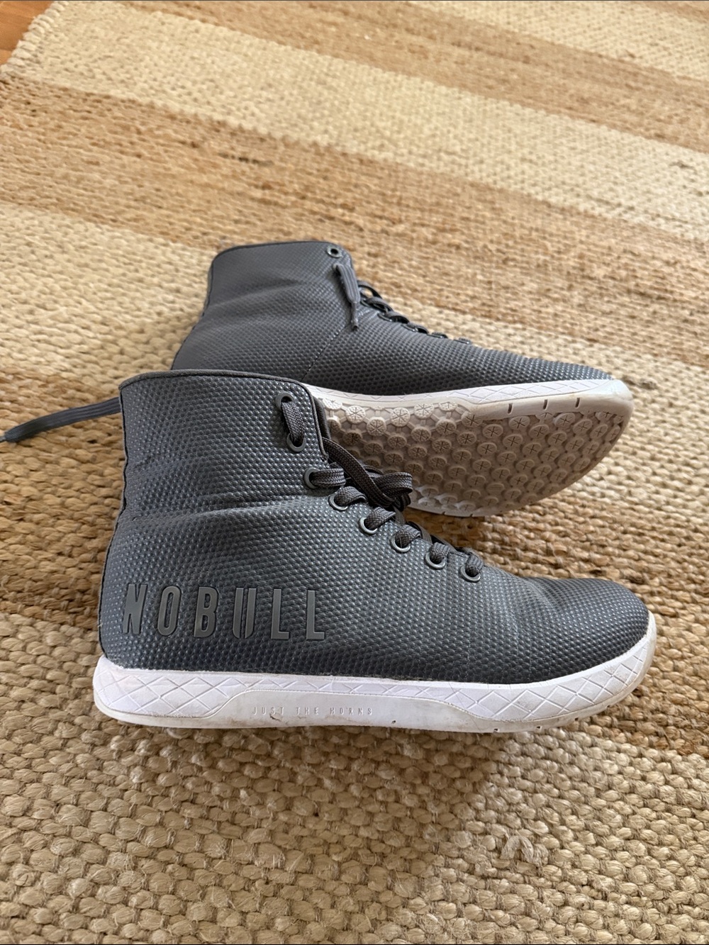 NOBULL Women’s 8 or Men's 6.5 High-Top Trainer - Charcoal/White